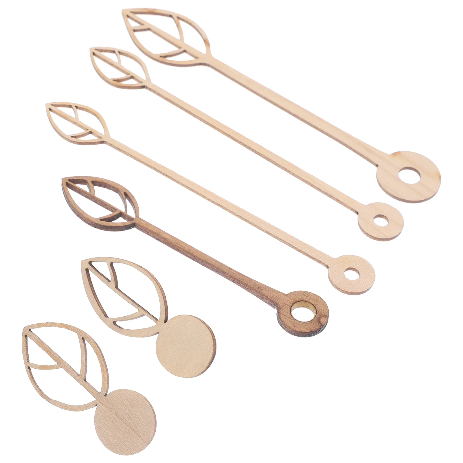 

6PCS Walnut Hands Wall Clock Hands Creative Tree Leaf Design Quartz Wall Pointers for Clock Making Repair Kit