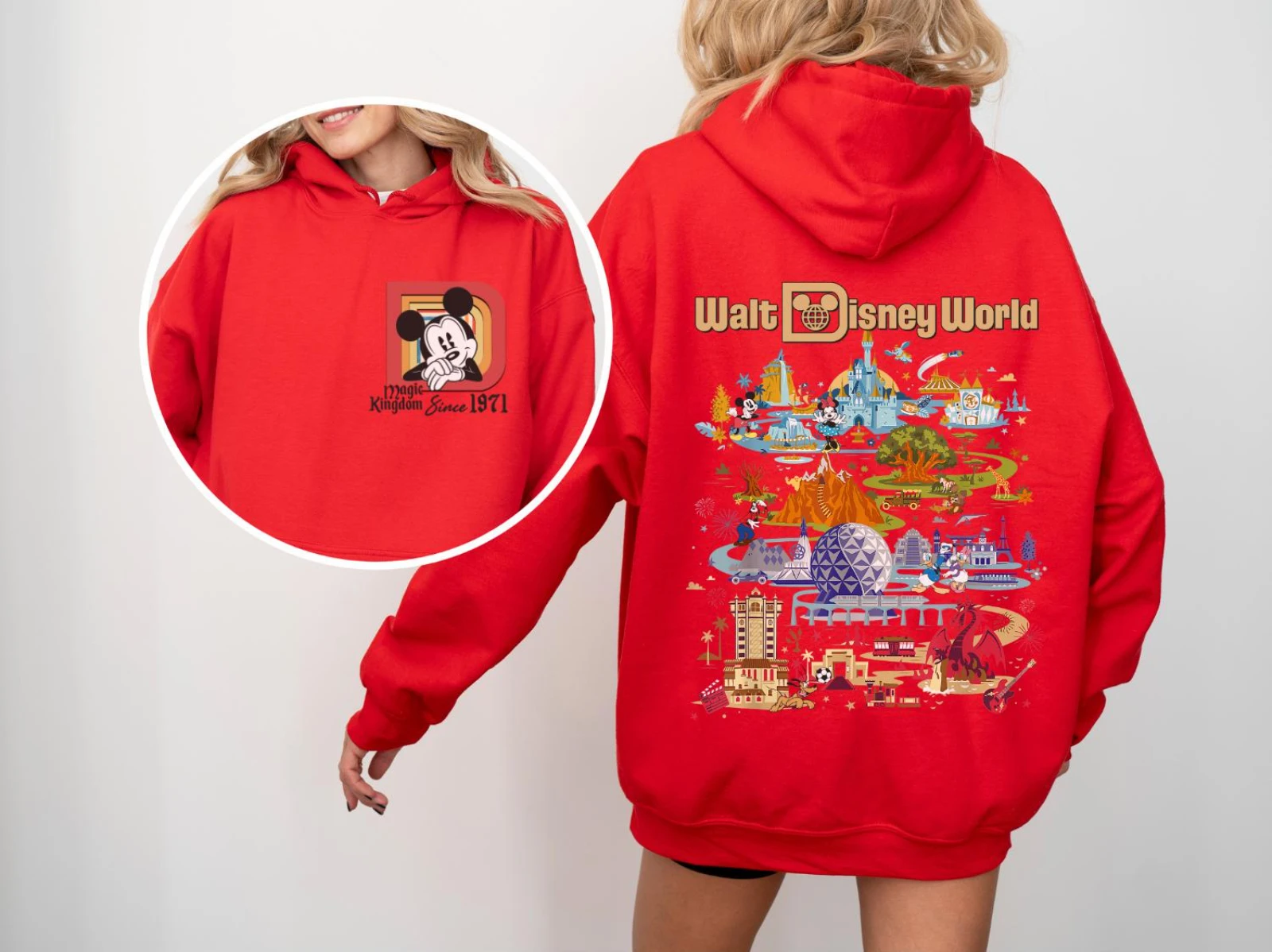 بلوزات والت ديزني وورلد، بلوزات ريترو ديزني وورلد، هوديس ماجيك كينغدوم 1971، ملابس شقيقة رحلة ديزني #4