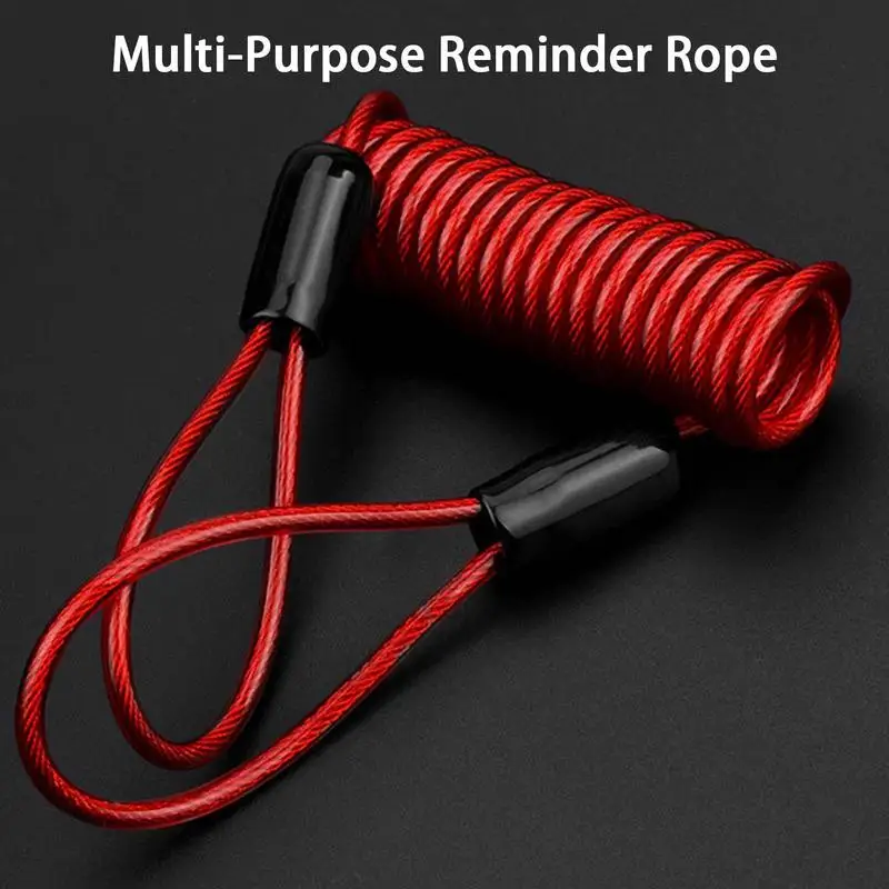 1.2m Motorcycle Scooter Disc Lock Cable Security Reminder Anti Theft Bike Moto Tools Steel Wire Spring Reminder Rope