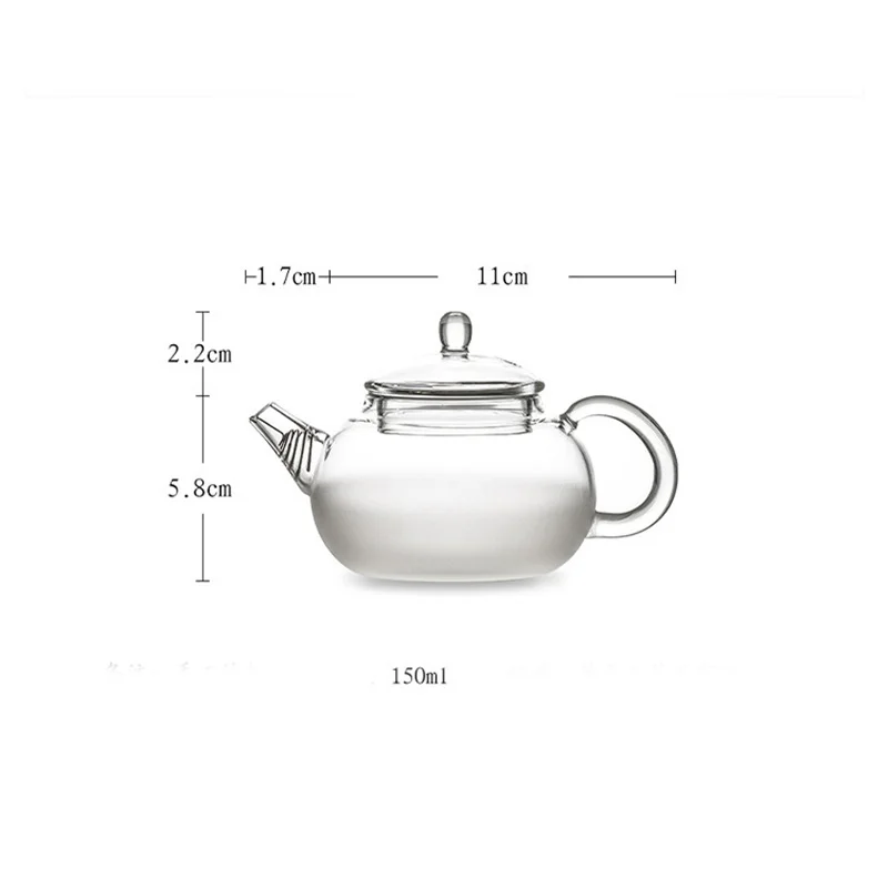 Japanese Minimalist Heat-resistant Cloud and Mist Frosting Small Kung Fu Glass Teapot With Filter Flower Kung Fu Tea Pot Teaware