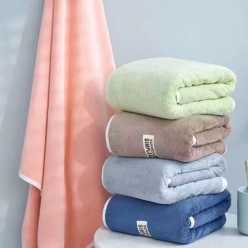 740 grams double-sided micron fleece large-sized thick adult coral fleece bath towel set - non-shedding, superior to pure cotton
