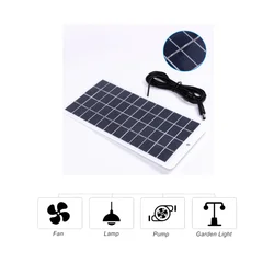 Solar Panel 10W 12V DC Monocrystalline Solar Panel Power Module Charger Outdoor Polycrystalline DIY with 118.27 inch Cable