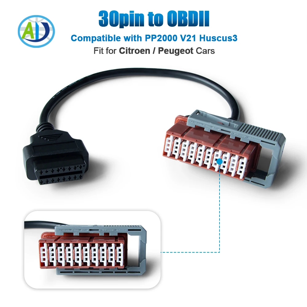 

Диагностический кабель OBD для Peugeot/Citroen для Lexia3 PP2000 30-контактный адаптер для диагностического разъема OBDII Auto OBD2 для автомобилей PSA