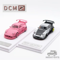 DCM 1:64 RWB 964 Matte pink / Frosted Grey Carbon Fiber Cover Diecast Model Car