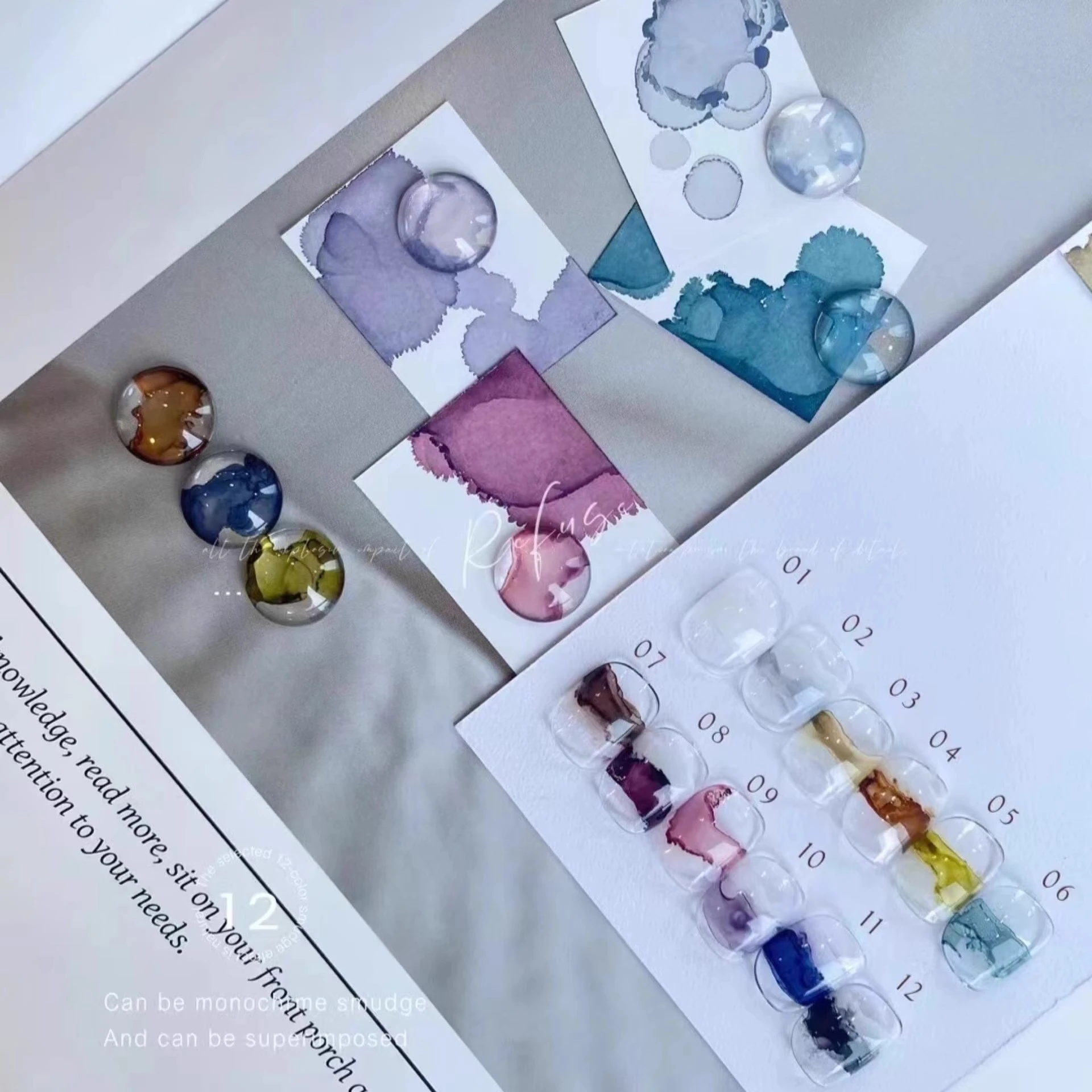 15 مللي Morandi المائية الحبر تزهر هلام طلاء الأظافر تأثير الدخان هلام ورنيش زهر جيل للأظافر الورنيش للتقليم 12 ألوان