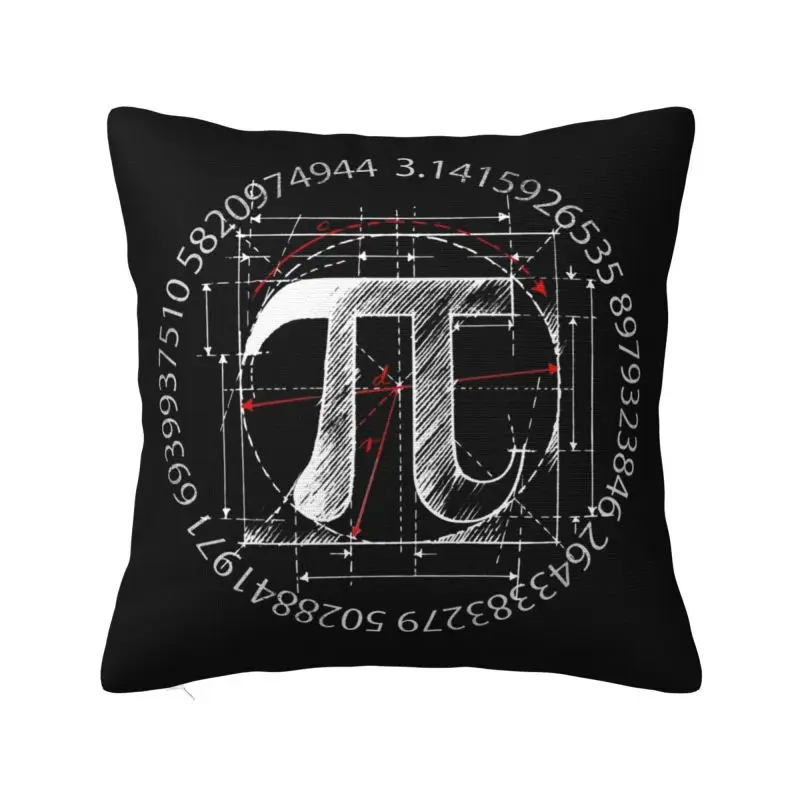 

Pi Symbol Line Drawing Pillow Covers Decoration Luxury Math Science Outdoor Cushions Square Pillowcase