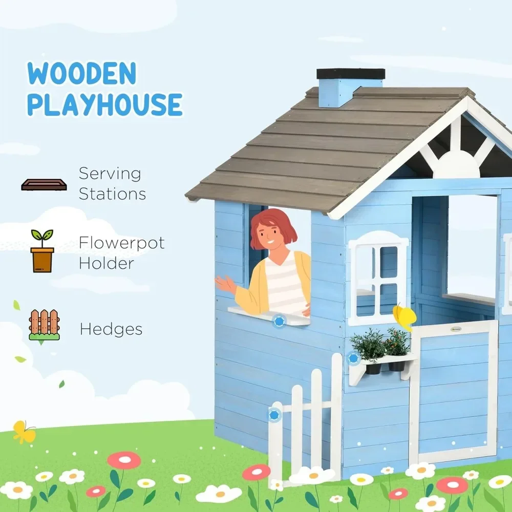 Playhouse For Kids Outdoor Cou - Kids Outdoor Wooden Playhouse recension och pris