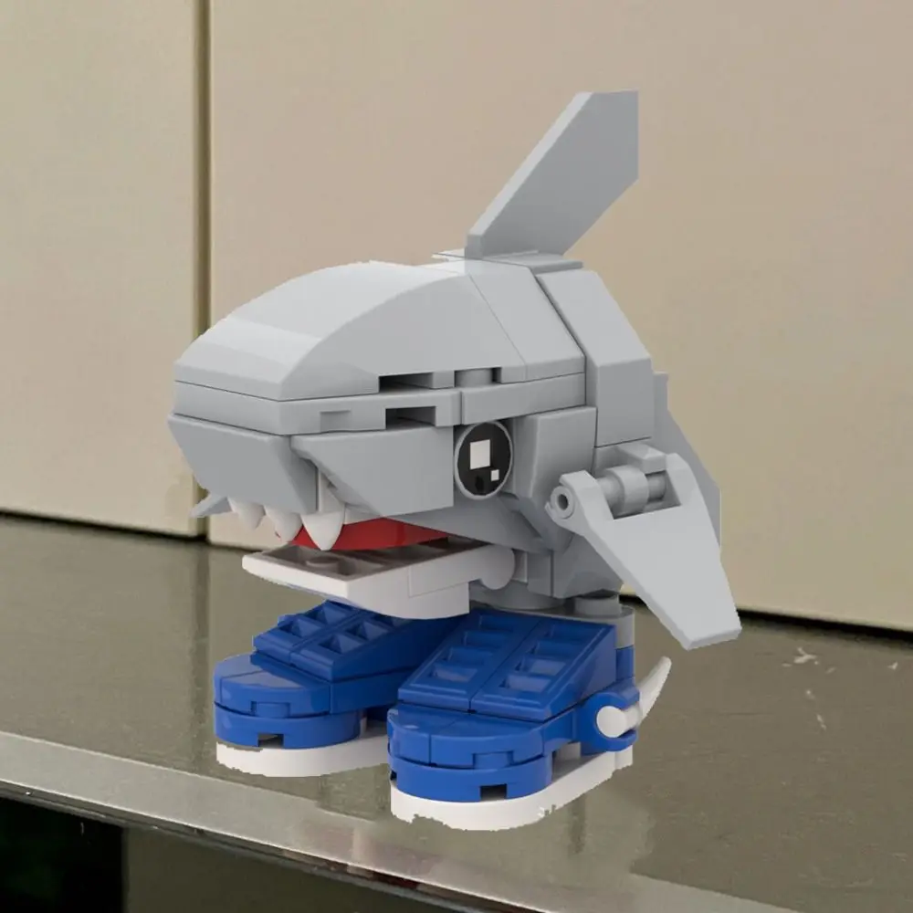 Hai Figur Tralalero Tralala Figur Ornament Lustige Puppe Montage Tungtungsahur Bausteine Beweglich Gelenk