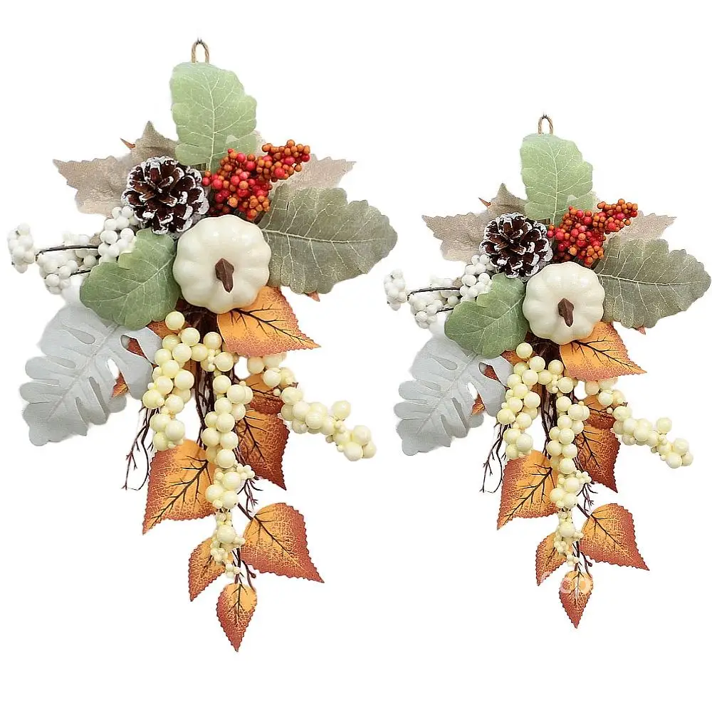 

Harvest Festival Farmhouse Decoration Thanksgiving Maple Leaf Berry White Pumpkin suit Garland Ornament Pendant