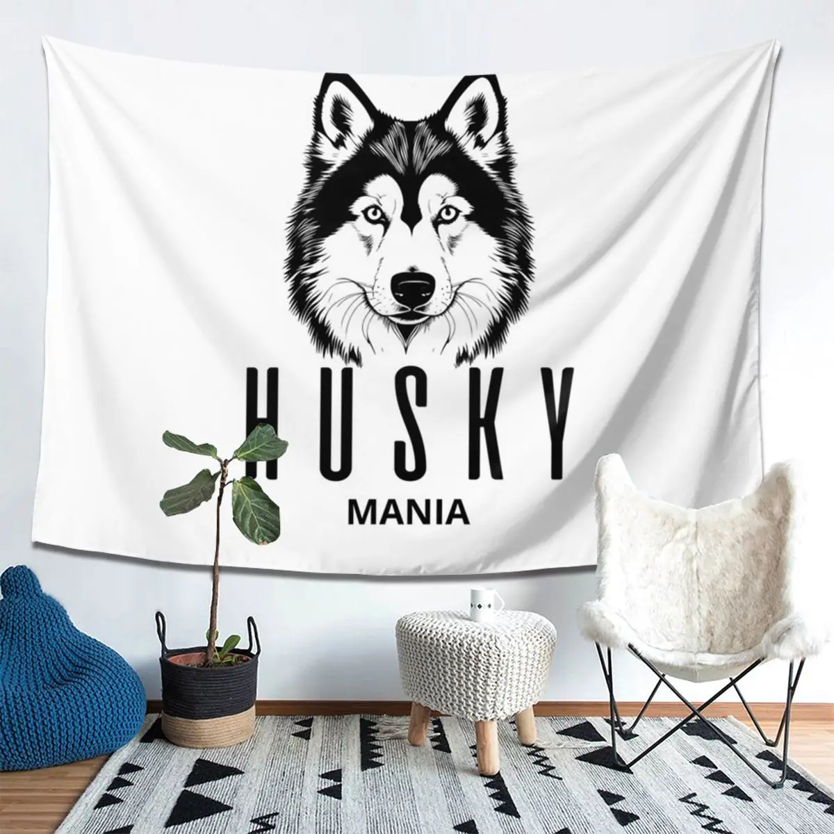 

SIBERIAN HUSKY MANIA Tapestry Decor Art Aesthetic Tapestries for Living Room Bedroom Home Wall Cloth Wall Hanging