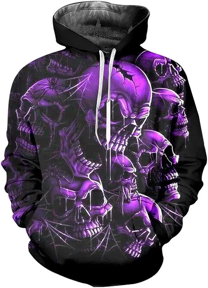 

New Halloween Men's Hoodie 3D Skull Series Printed Sweatshirt Casual Fashion Women's Y2K Hoodies Pullover Trendy Large Sudaderas