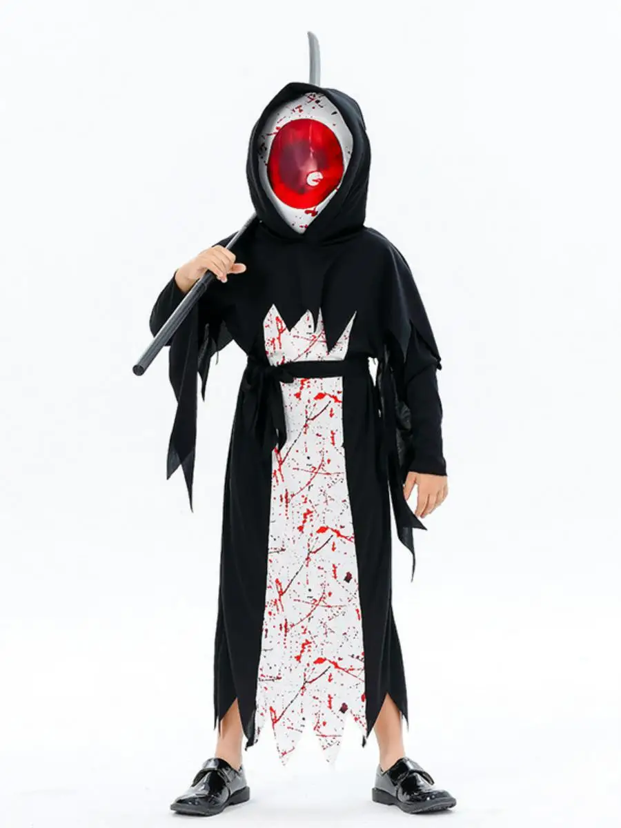 جديد loween تأثيري الموت الله دعوى الأطفال الشيطان زي مرحلة الأداء k Sle مادة البوليستر