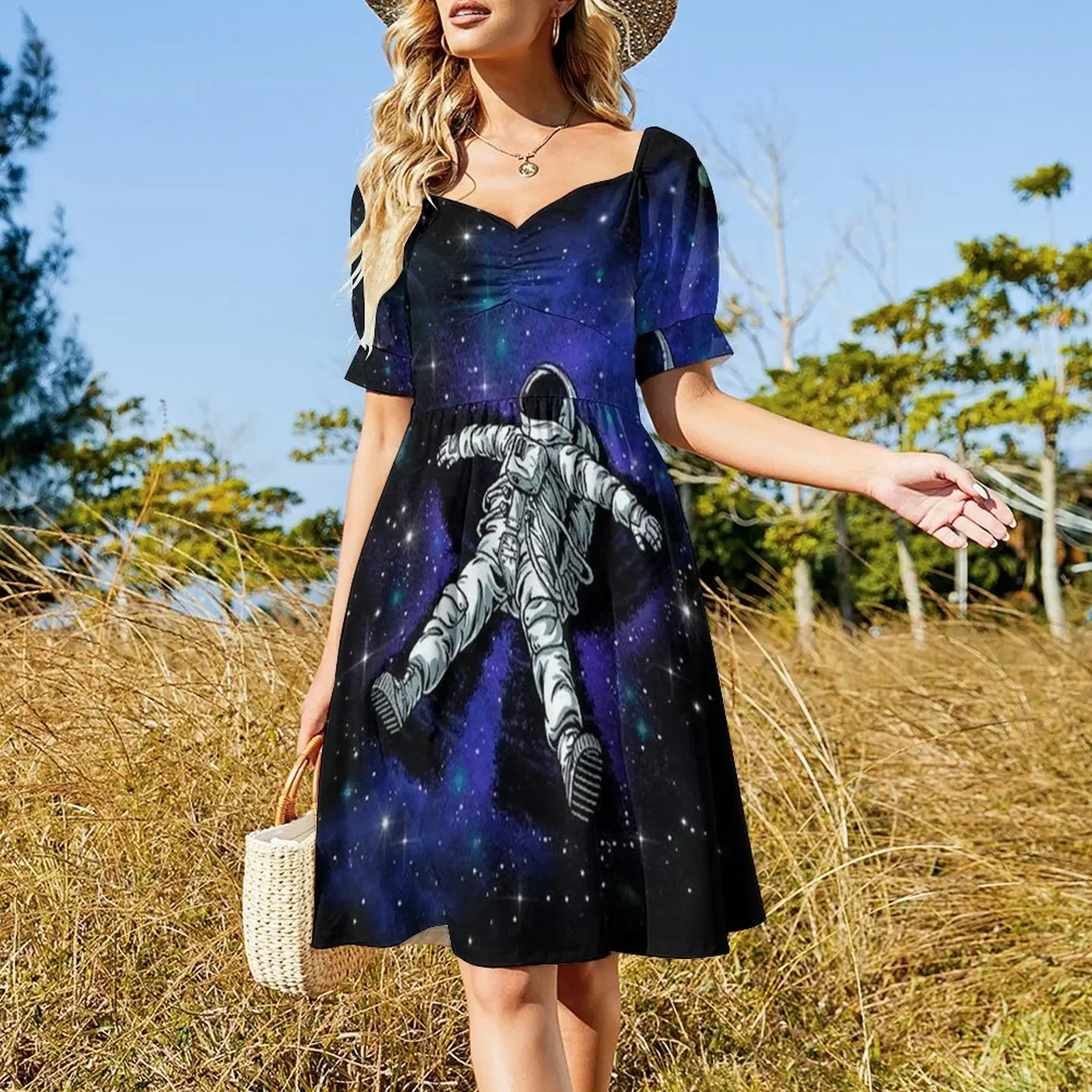 Space Man Astronaut Art Short-Sleeved Dress beach dress dresses for prom summer dress woman 2025 trendy for girls