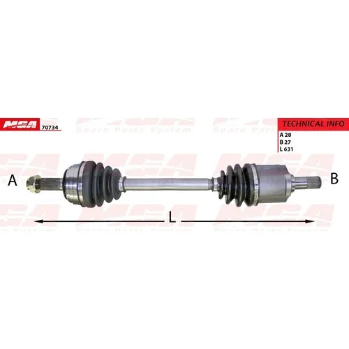 Axle Assy Right Honda Accord 9802 