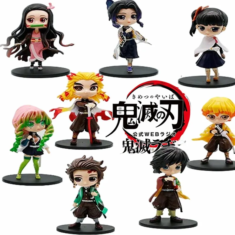 Figurki anime Demon Slayer Tanjiro Kamado Nezuko, kreatywne, personalizowane statuetki, modele, ozdoby, niespodzianki w pudełkach.