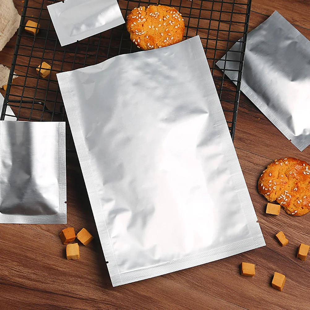 

100pcs Silver Aluminum Foil Vacuum Sealer Food Storage Package Food Storage Bag Food Package