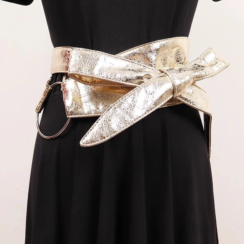 여성 패션 특허 PU 가죽 Cummerbunds 여성 드레스 코르셋 허리띠 벨트 장식 와이드 벨트 R2717