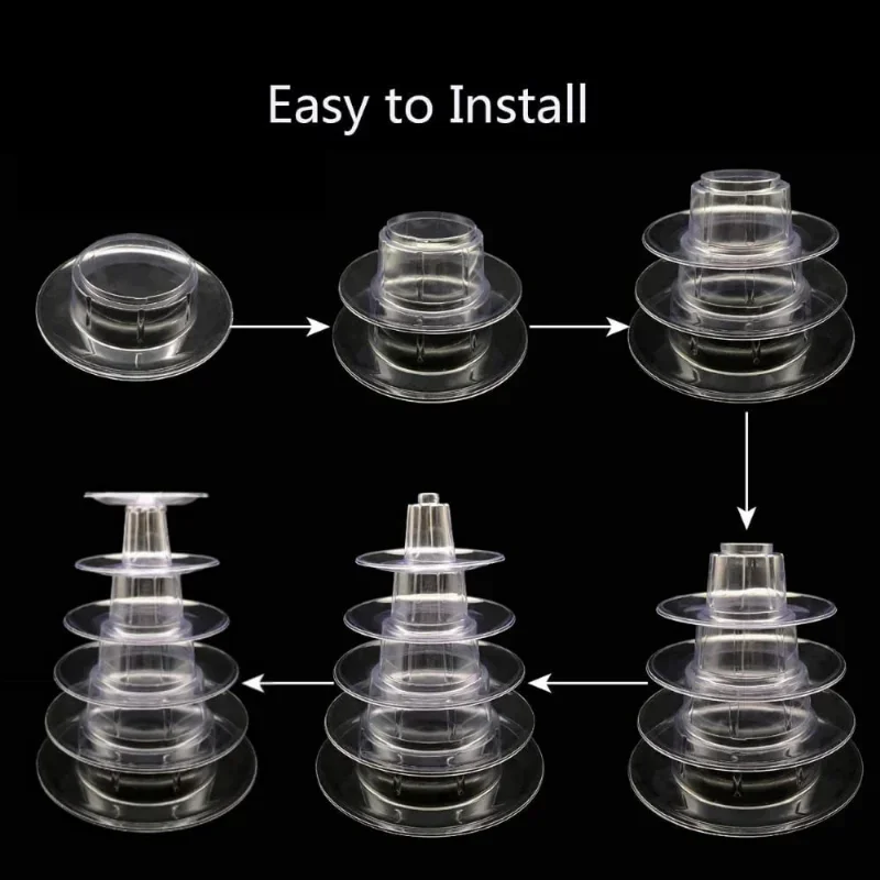 4/6/10-Tiers Macaron Display Stand Cupcake Tower Rack Cake Stands PVC Tray For Wedding Birthday Cake Decorating Tools Bakeware