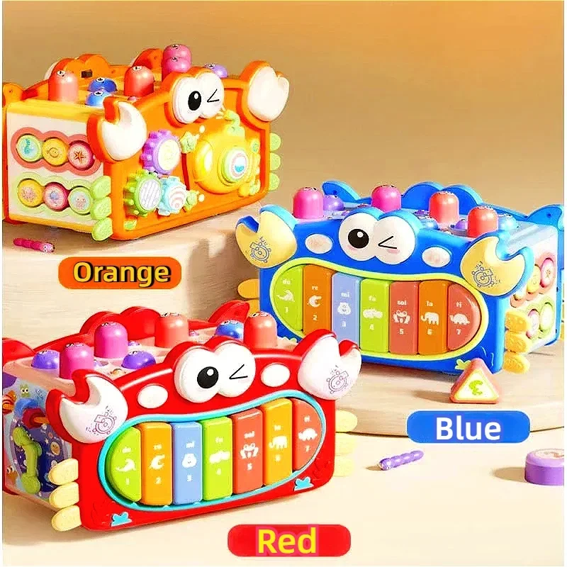 Early Learning Toys For Kids Montessori Inertia Slide Whacking Mouse Fishing Piano Number Cognition Tambourine Music Puzzle Toys