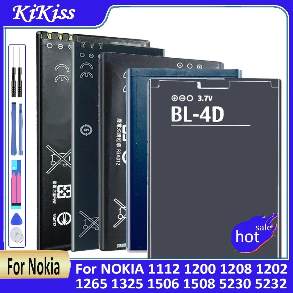 Battery BL-5C BL-4C BL-5J BL-5B BL-4UL BL-5CA BL-4CT BL-4D For NOKIA 1112 1200 1208 1202 1265 1325 1506 1508 5230 5232 3220 3230