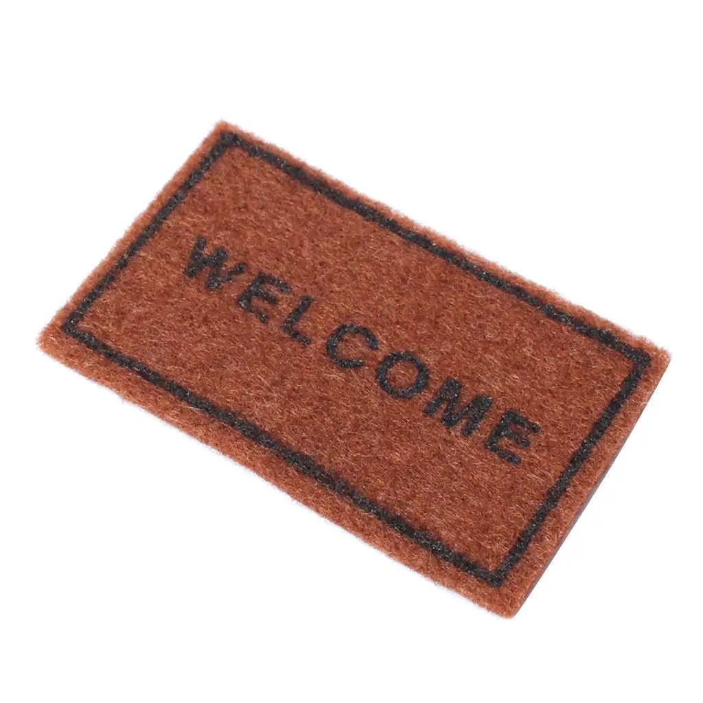 MagiDeal 1Pc 1/12 Scale Brown Cloth Floor Rug Cover Carpet for Dollhouse Miniature Bedroom Bathroom Livingroom Front Door Decor