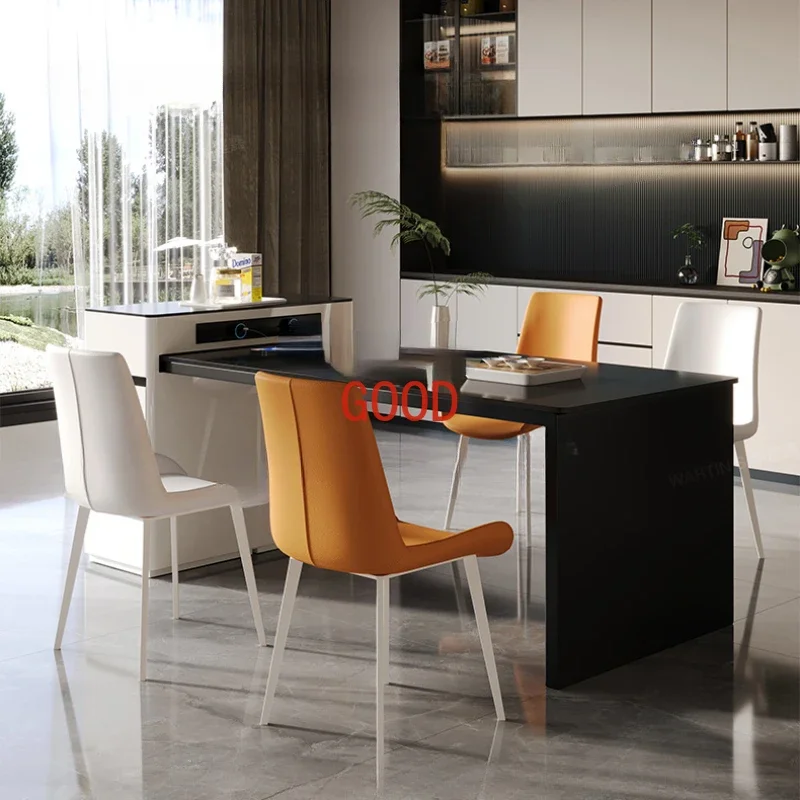 Kitchen Island Dining Table Integrated Household Retractable Small Apartment Modern Simple New Stone Plate Dining Table