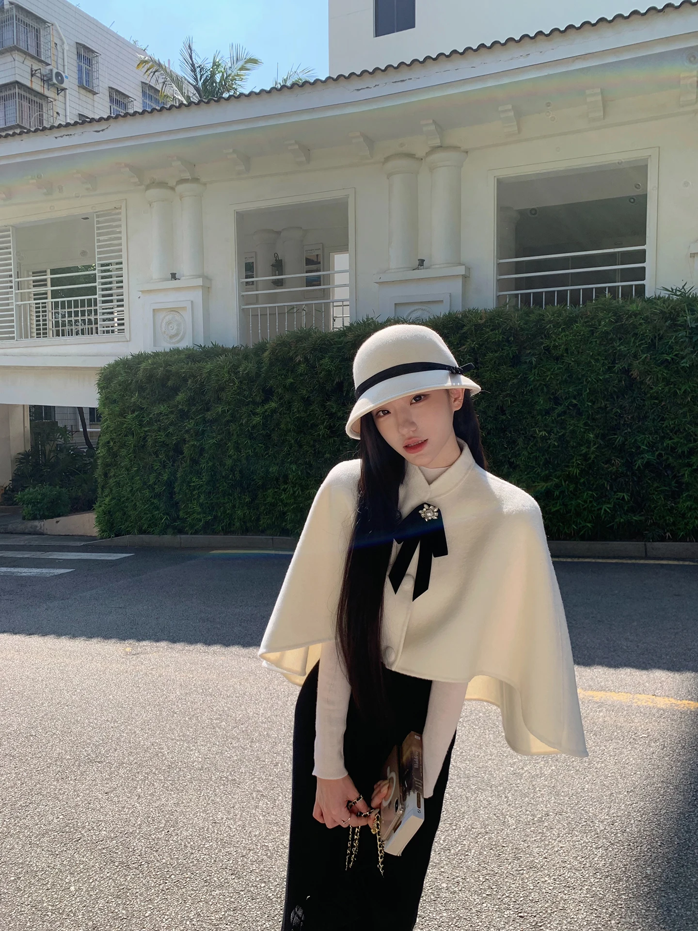 

Белый вязаный комплект Wang Bla с завязками и высокой талией, в стиле колор-блок, для женщин, зимняя мода