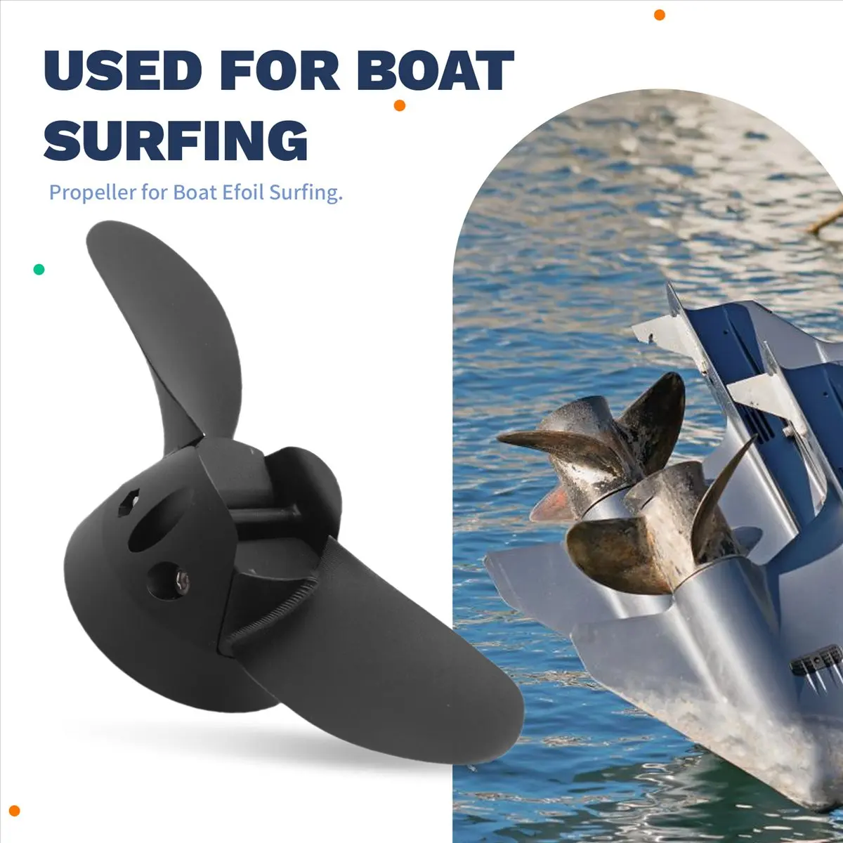 giftnew 4.8 Inches 2-Blade Folding Propeller Motor Boat Propellers Electric Engine Outboard Propeller for Boat Efoil Surfing