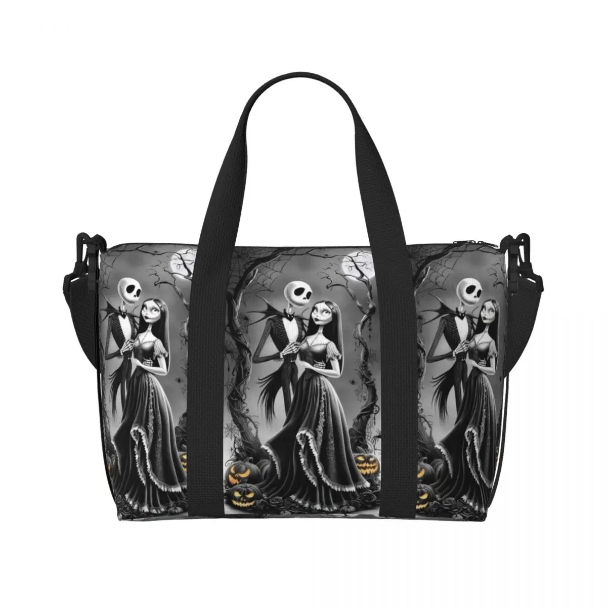 

Custom The Nightmare Before Christmas Tote Bag Women Large Capacity Movie Jack Skellington Beach Gym Travel Bags