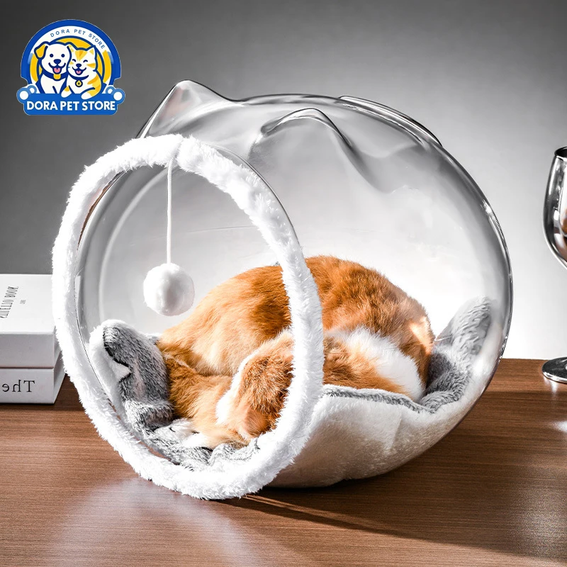 

Simple and luxurious home cat bed, easy to maintain for pets, transparent cat cage, breathable, small size, non stick to fur, sp