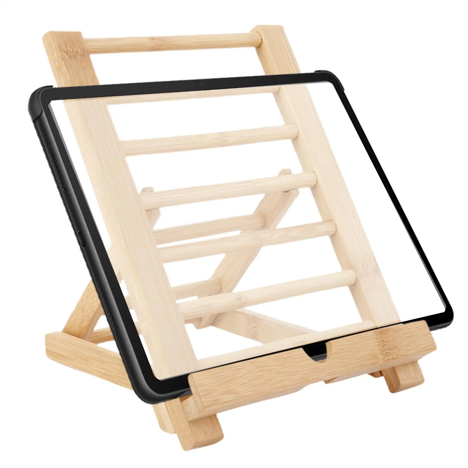 Desktop Cell Phone Stand Kitchen Cookbook Stand with Charging Hole Tablet Holder Folding Tablet Desk Stand for Cookbook/TabletPC