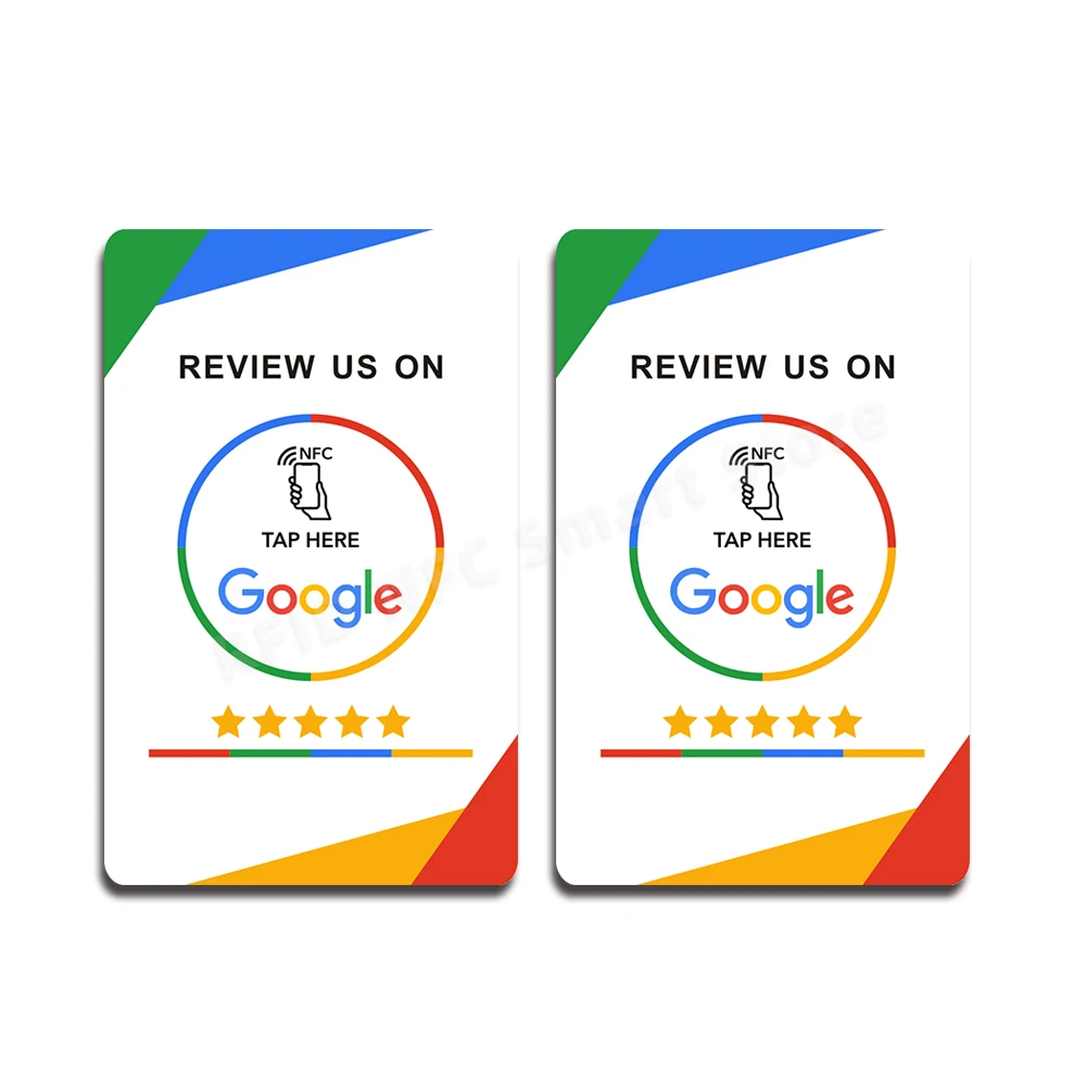 13.56Mhz programmable Google Review Card NFC station table NFC Google Reviews display bending card standing brand bracket