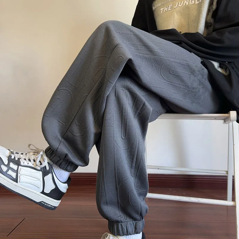 

Мужские повседневные брюки на флисовой подкладке для осени и зимы, свободные, с манжетами, на резинке, для отдыха и улицы