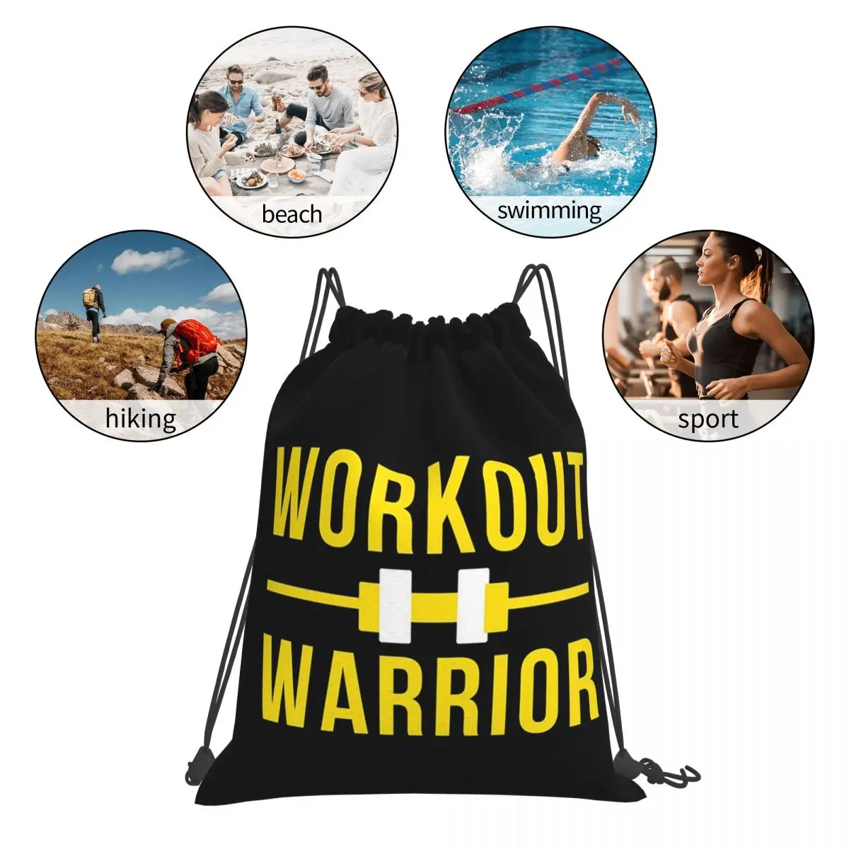 Workout Waarior Backpacks Multi-function Portable Drawstring Bundle Pocket Sundries Bag Book Bags For Man Woman Students