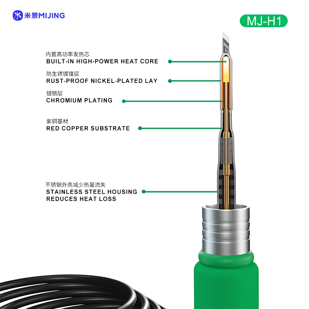 Mijing MJ-H1 Precision Soldering Station SMD PCB Board Constant Temperature Welding Rework Station With 3Pcs C210 Soldering Tips