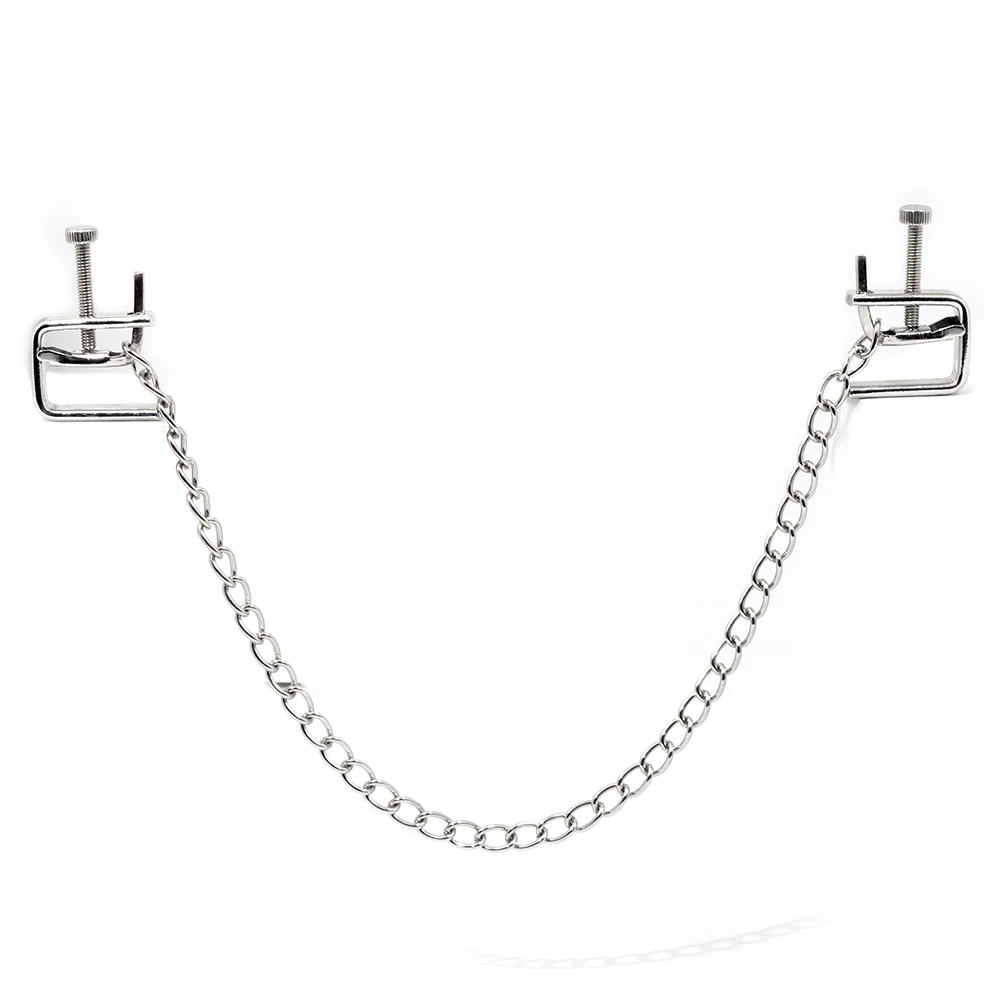 Adjustable Metal Chain Nipple Clamps BDSM Extreme Fetish Slave Nipple Clip Sex Goods For Adult Sex Games Tools Erotic Products