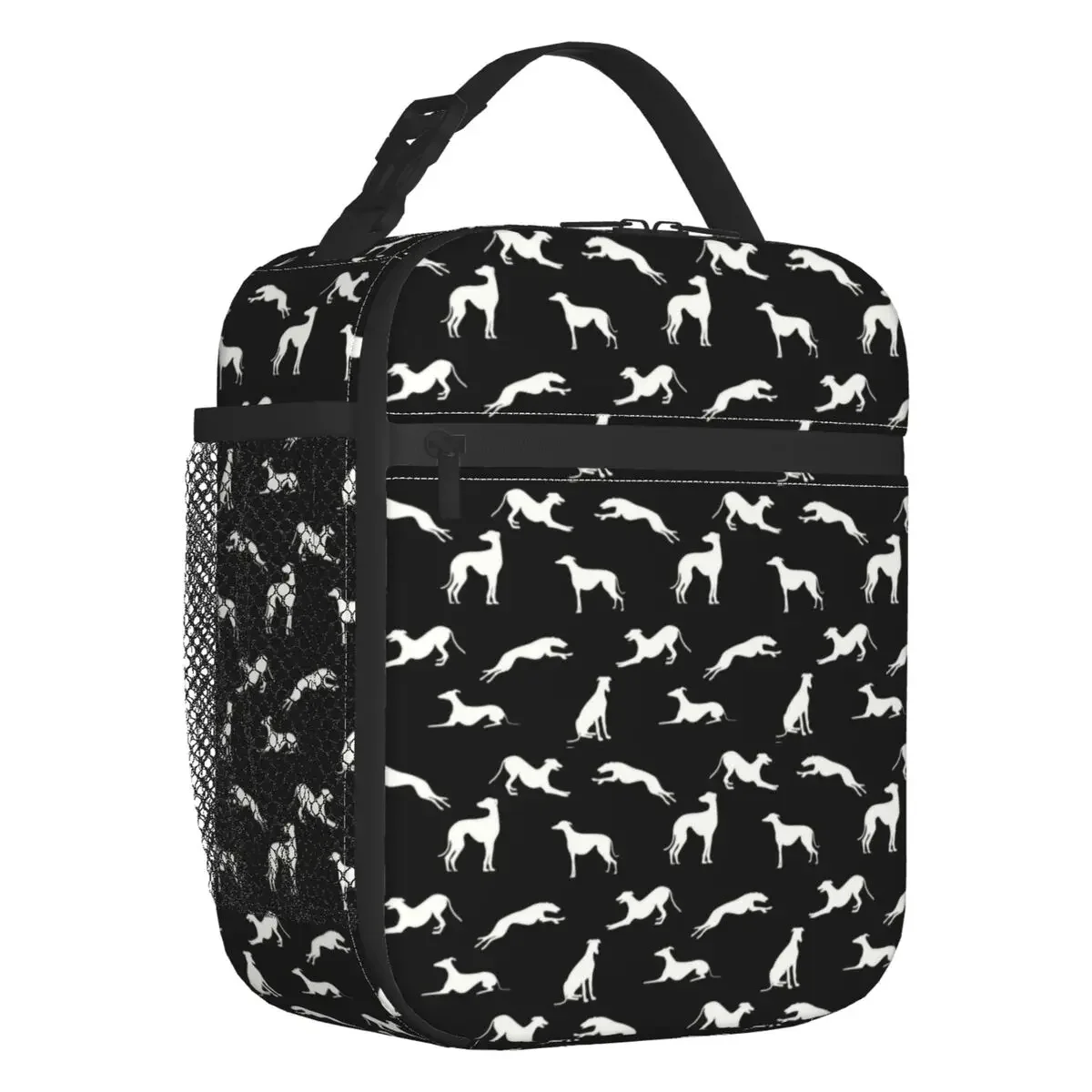 

Greyt Greyhound Silhouettes Thermal Insulated Lunch Bag Whippet Dog Portable Lunch Container for Outdoor Camping Travel Food Box