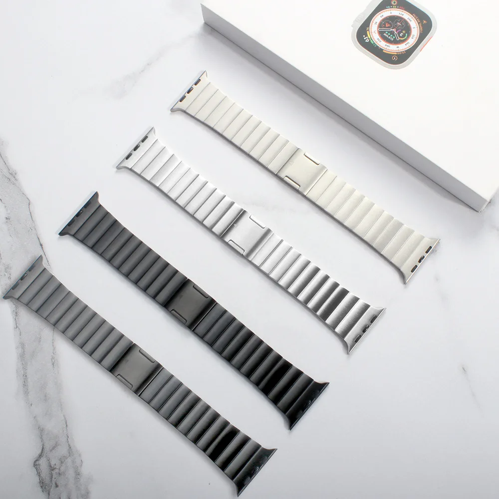Stainless Steel Link Bracelet For Apple Watch Band 46mm 44 45mm Ultra 49mm Metal Magnetic Strap IWatch Series 10 9 8 7 6 40 41mm