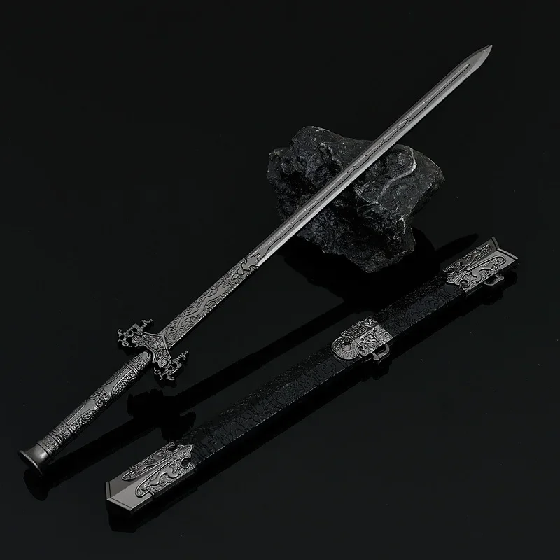 22cm Taizong Sword Weapon Model, Chinese Ancient Weapons Cosplay Swords Peripherals, Desk Ornaments, Katana Collections, Boy Toy