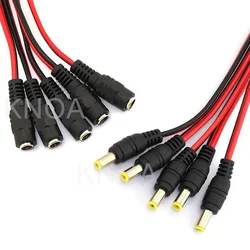 10pcs 5.5*2.1 mm Male Female Plug 12V Dc Power Pigtail Cable Jack for Cctv Camera Connector Tail Extension 12V DC Wire
