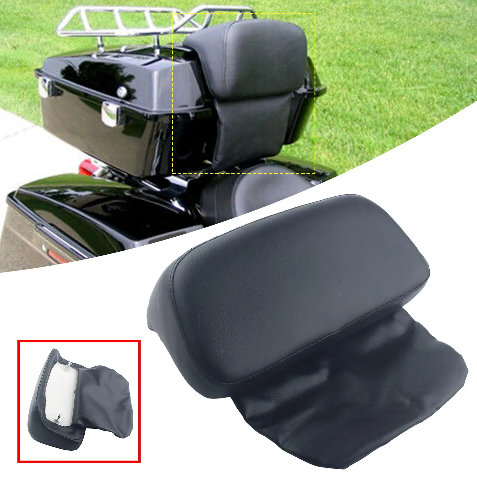 For Harley Touring 2009-UP Motorcycle Chopped Razor Tour Pack Backrest Pad Motorcycle Sissy Bar Passenger Backrest Pad