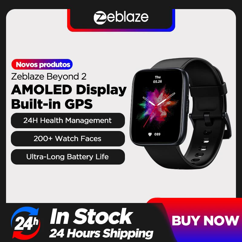 Top! [In Stock] Zeblaze Beyond 2 GPS Smartwatch 1.78'' AMOLED Display Built-in GPS 24H Health Monitor 200+ Watch Face