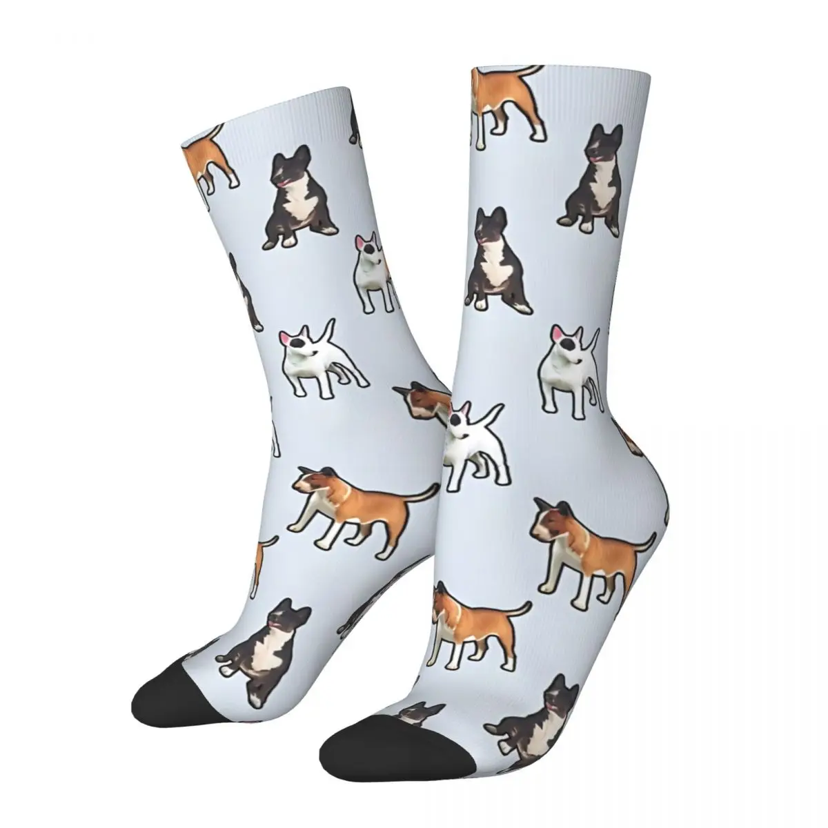 

Crazy compression Bull Terrier Pattern Sock for Men Harajuku Seamless Pattern Crew Sock Casual