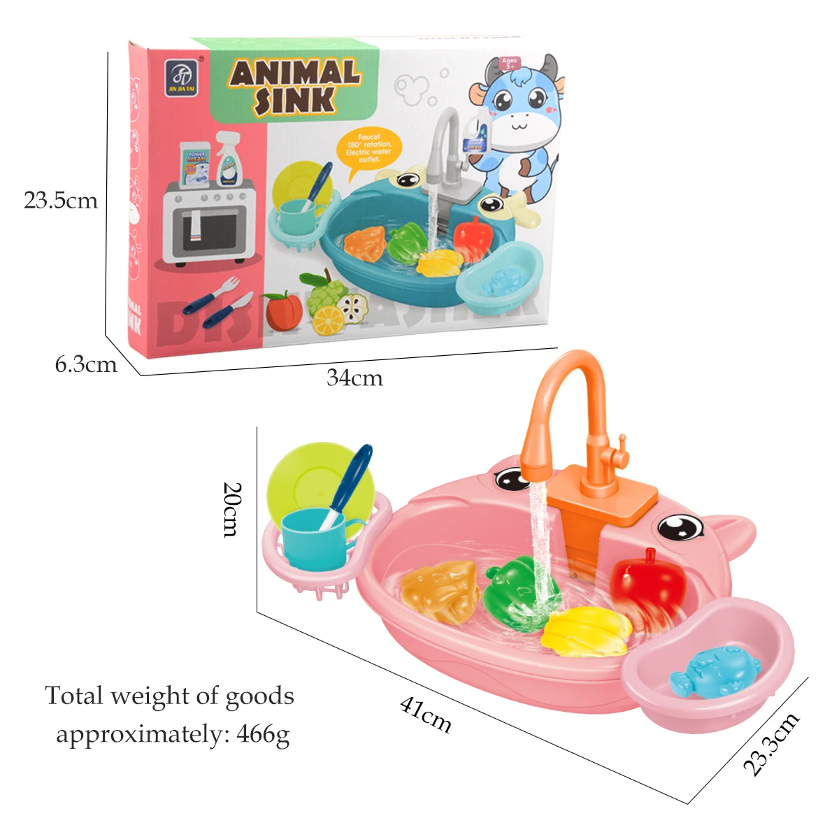 Dishwasher Kitchen Sink Toys, Toddler Kitchen Sink Toy Electric Playing Automatic Water Cycle System Toy Gifts for Kids ﻿
