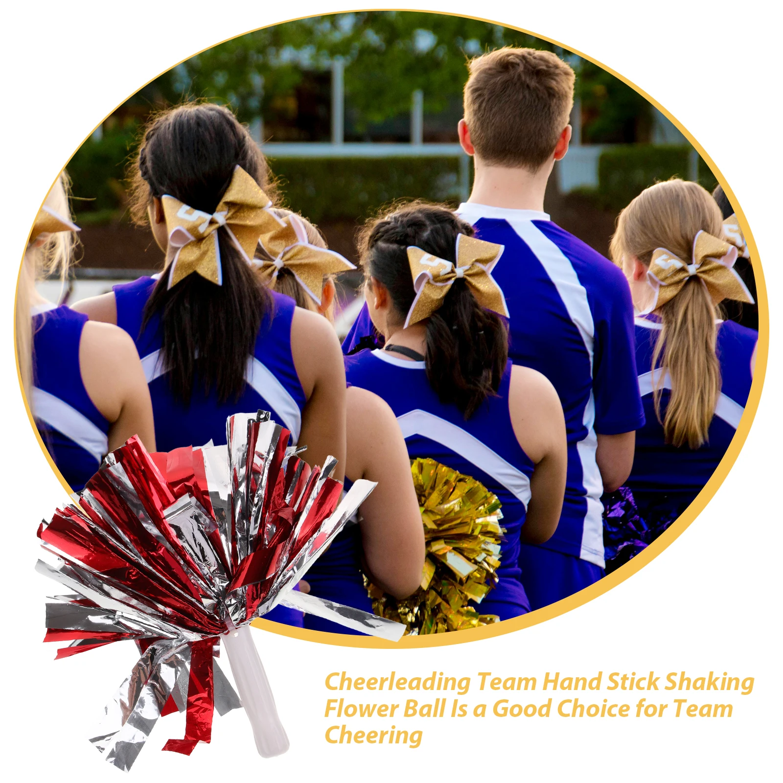 

4pcs Cheerleading Pom Poms Lightweight Durable Reusable Accessories For Sports Party Dance Team Fan Event