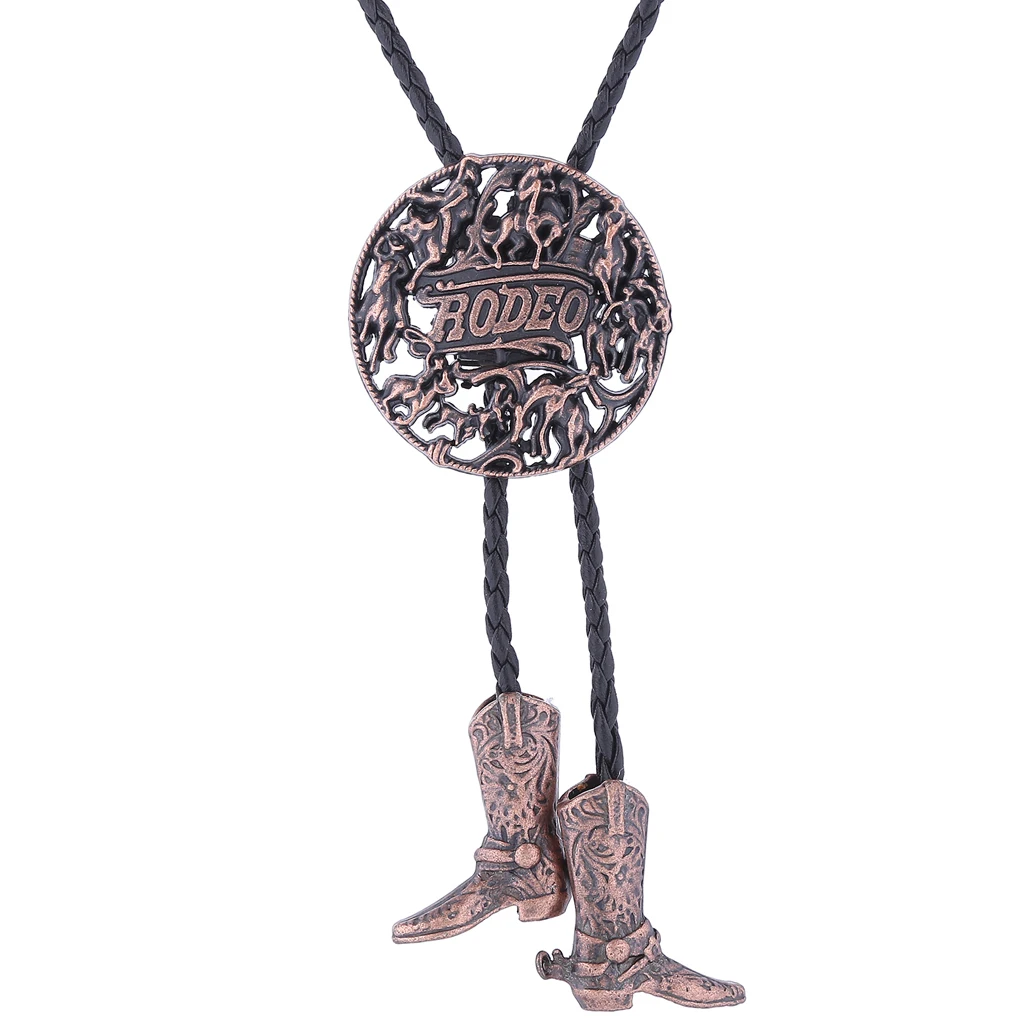 Western Bull Rider Bolo Tie - Authentic Country Western Style Tie for Men
