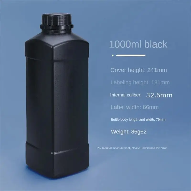 Empty Square plastic bottle with lid Food Grade HDPE container shampoo Lotion paint refillable bottle