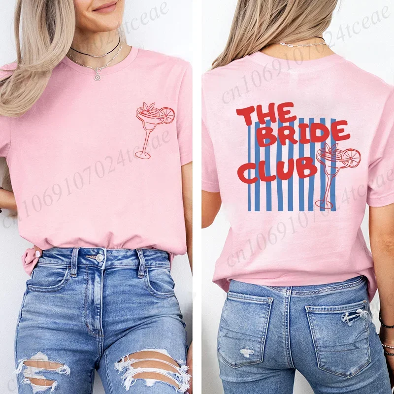 The Bride Club Bachelorette Party T Shirt Women Retro Graphic Tee T-Shirt Bridal Shower Bridesmaid Team Tops 2026 Wedding Outfit