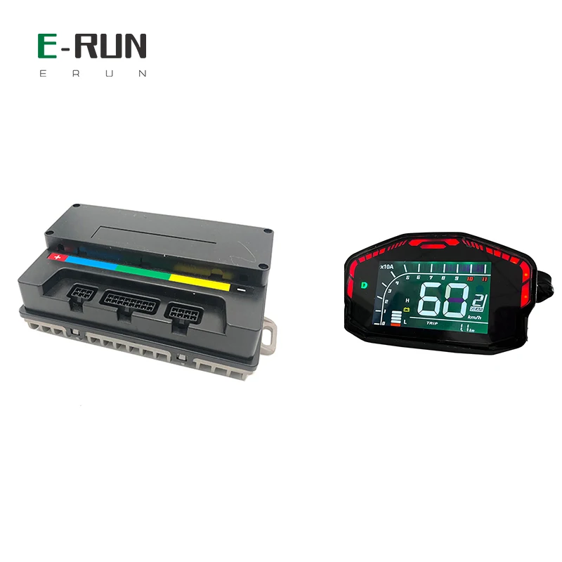 

LANDE EM50S 7255 55A 1KW BLDC Sine Wave Controller For QS Wheel Mid Drive Motor with DKD LCD Speedometer Display