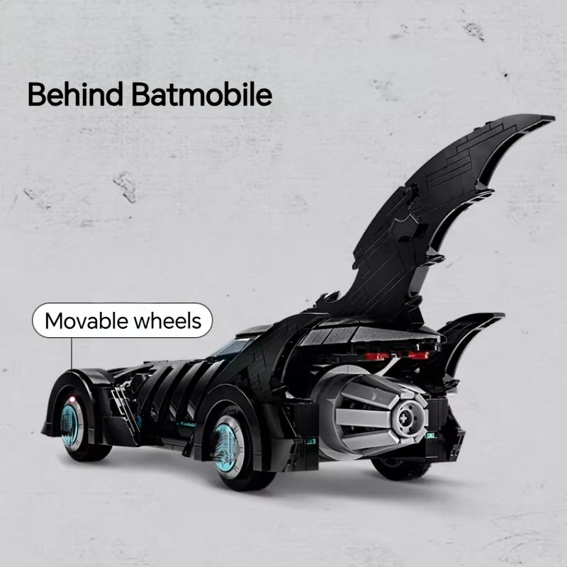 Hot Toys 909pcs Heroes Series Super Bat Forever Batmobile Supercar Building Blocks Puzzle Model Toy For Birthday Ornament Gifts view 5